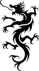 Twin Fury & Sky Serpent: Dragon Tattoo Art" design vector bundle