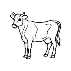 Cow line art, animal line art, cow line drawing