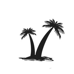 vector illustration of a tropical island without background
