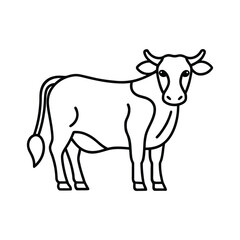 Cow line art, animal line art, cow line drawing