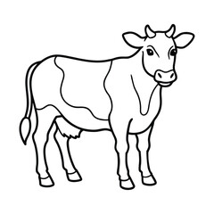 Cow line art, animal line art, cow line drawing