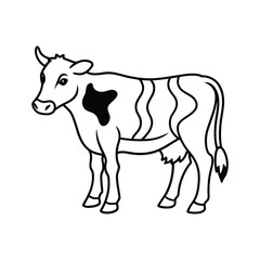 Cow line art, animal line art, cow line drawing