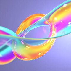 abstract rainbow fluid shape 3d gradient art
