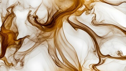 Elegant Golden Mist on White Canvas