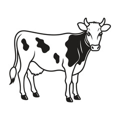 Cow line art, animal line art, cow line drawing