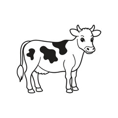 Cow line art, animal line art, cow line drawing