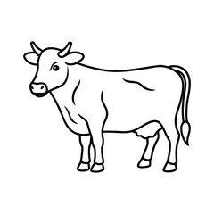 Cow line art, animal line art, cow line drawing