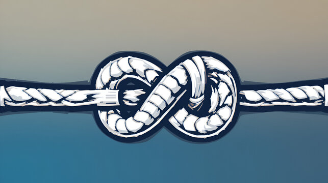 bowline nautical knot color icon vector illustration