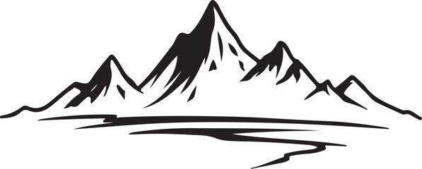 Mountain Silhouette SVG Clipart Set