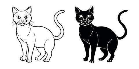 Cat vector icon. Cat silhouette symbol. House animals symbol logo illustration. vector graphics
