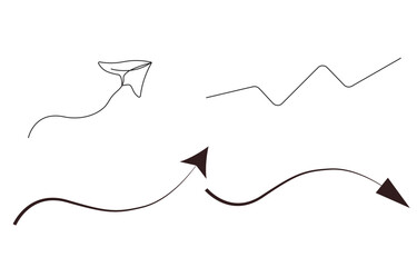 Crossroads Arrow Symbol – Abstract Continuous Line Drawing Vector Illustration