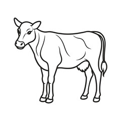Cow line art, animal line art, cow line drawing