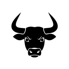 Naklejka premium Bold bull head. Powerful animal strength illustration.