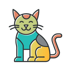 Cat vector icon. Cat silhouette symbol. House animals symbol logo illustration. vector graphics