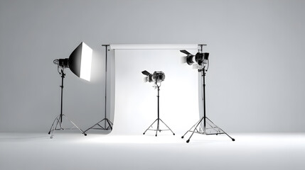 Professional photography studio lighting equipment setup for creative shoots