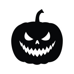 Silhouette of a spooky and menacing Jacko'lantern with sharp teeth