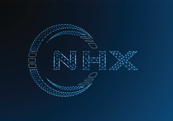 NHX low poly letter logo vector design. NHX lower poly logo design. Low poly logo.