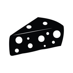 Black and white silhouette of a block of Swiss cheese with holes
