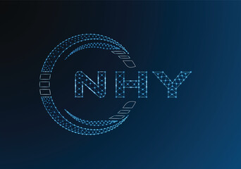 NHY low poly letter logo vector design. NHY lower poly logo design. Low poly logo.