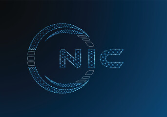 NIC low poly letter logo vector design. NIC lower poly logo design. Low poly logo.
