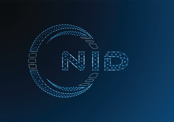 NID low poly letter logo vector design. NID lower poly logo design. Low poly logo.