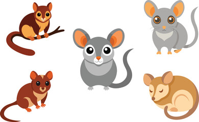 Obraz premium Dormouse Color Vector Illustration On White Background