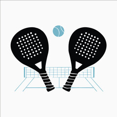 Adobe IllusModern vector icon of padel racket and tennis ball in green and black – minimalist sports logo or branding designtrator Artwork
