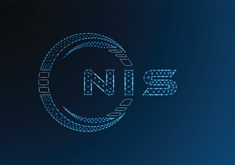 NIS low poly letter logo vector design. NIS lower poly logo design. Low poly logo.