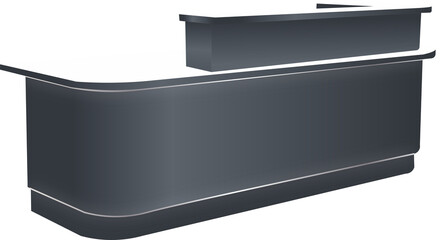 Sleek Grey Reception Desk with White Top