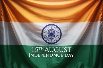 Celebrate India's Independence Day with a vibrant flag waving proudly, a symbol of freedom and national pride on August 15th.