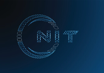 NIT low poly letter logo vector design. NIT lower poly logo design. Low poly logo.