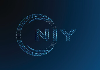 NIY low poly letter logo vector design. NIY lower poly logo design. Low poly logo.