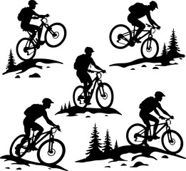 Fototapeta premium Mountain Bike Adventure vector bundle outdoor sports