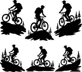 Fototapeta premium Mountain Bike Adventure vector bundle outdoor sports