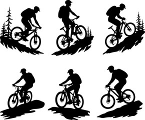 Fototapeta premium mountain man biking, mountain biker, cyclist, cycling, 
