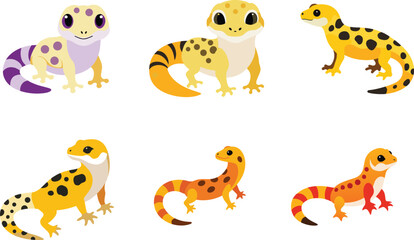 Leopard Gecko Color Vector Illustration
