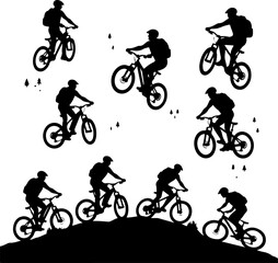 Fototapeta premium mountain man biking, mountain biker, cyclist, cycling, 