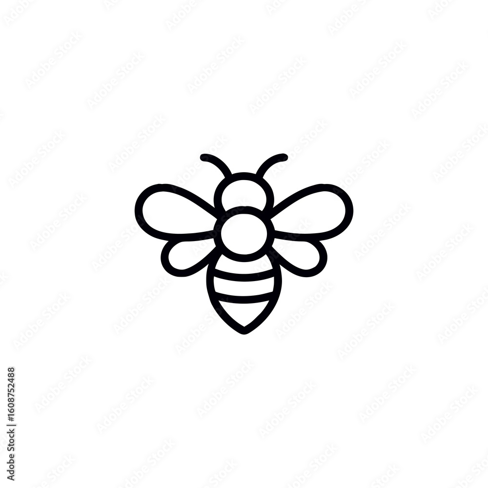 Poster minimalist bee illustration a simple and elegant design featuring clean lines and a clear representa