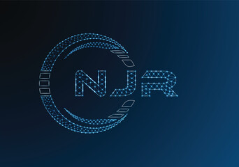 NJR low poly letter logo vector design. NJR lower poly logo design. Low poly logo.