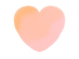 水彩・ふんわり・オレンジ色のハート