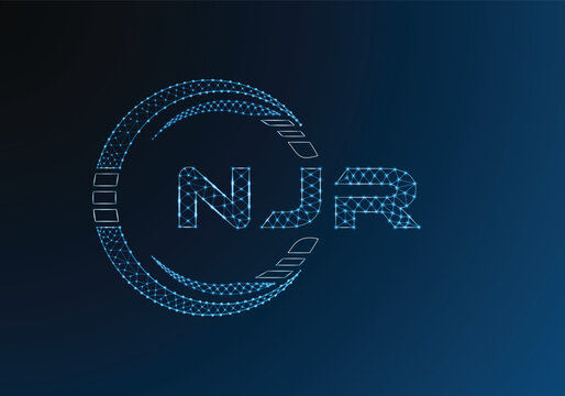 NJR low poly letter logo vector design. NJR lower poly logo design. Low poly logo.