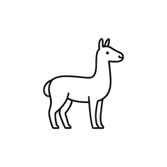 Minimalist Line Art of a Llama Standing Tall A Simple Yet Elegant Depiction of the South American Camelid