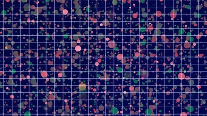 Abstract celebration bubble glowing party grid in neon colors, seamless 4K festival lights grid with colorful wave animation, festival network flowing geometric lights animation.