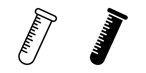 Chemical icon set. A set of test tube icons in simple line art style. Ideal for illustrating science, chemistry, medical or laboratory concepts.