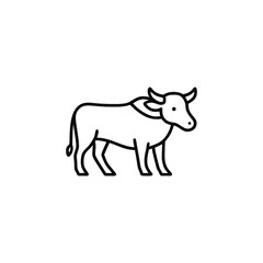 Minimalist Line Art of a Water Buffalo Standing Calmly A Simple yet Striking Depiction of Wildlife