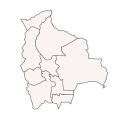 Bolivia Detailed Map with States and Provinces (Clearly describes the content, including the internal divisions)