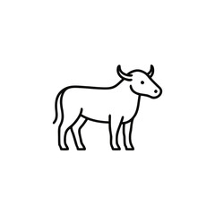 Minimalist Ox Illustration Classic Animal Line Art Depiction A Timeless Symbolic Representation of Livestock and Farming Traditions in a Simple Graphic Design