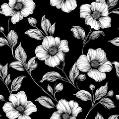 Black and White Floral Design – Vintage Style