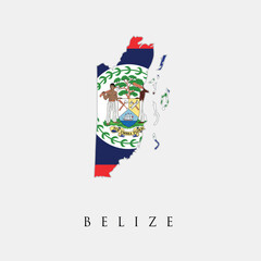 Belize Country Map with Flag Design (Highlights both the country and the embedded flag)