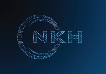 NKH low poly letter logo vector design. NKH lower poly logo design. Low poly logo.